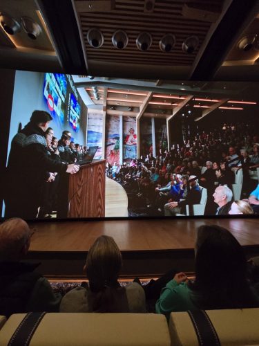 2025-01-23-12.41.59Pictures shown at the captain reception as we left Antarctica