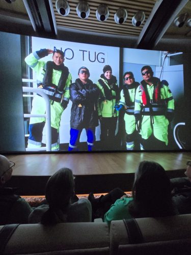 2025-01-23-12.45.21Pictures shown at the captain reception as we left Antarctica