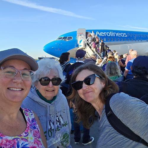 Getting ready to board the charter flight.